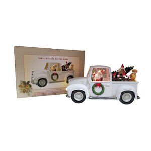 Cracker Barrel Santa in Truck Continual Motion Glitter Globe Lightup Works Box